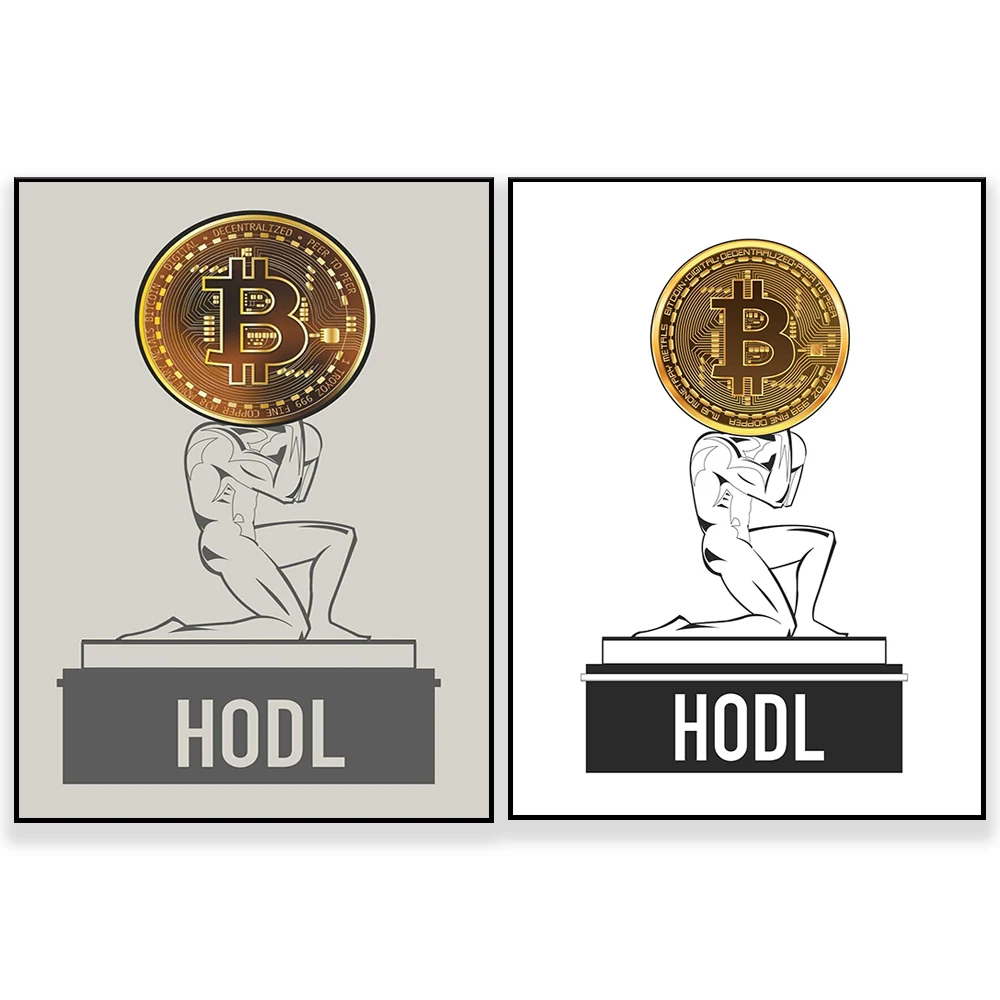 Bitcoin-Wandkunst, moderne Bürodekoration, Leinwand, Wall-Street-Trader, Finanzmarkt, Krypto-Geschenk, Finanzgeschenk für Traders