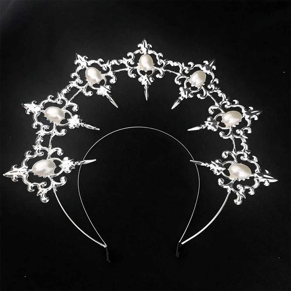 Dark Headdress Sun Crown Headband Wedding Cosplay Halloween Party Hair Hoops Props Headpiece Gift