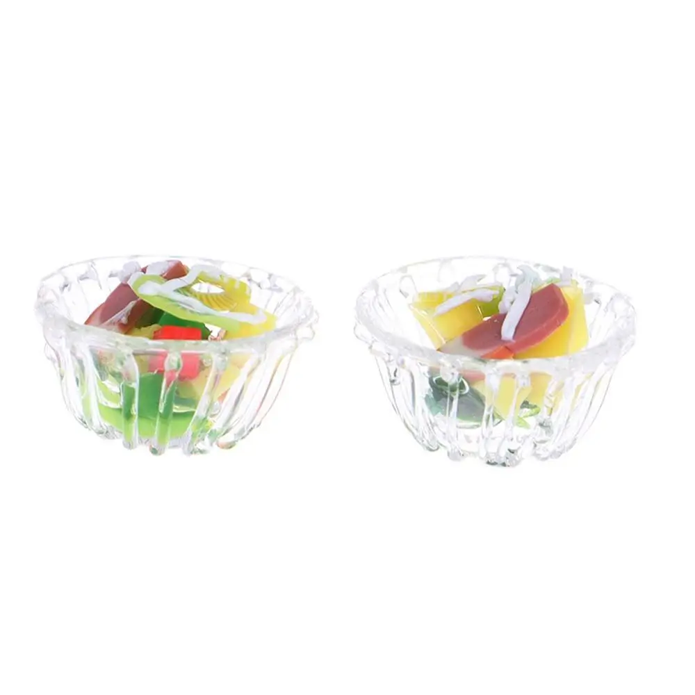 1PC 1:12 Scale Miniature Dollhouse Vegetable Salad Bowl Mini Play Food for Doll House Kitchen Accessories Toy