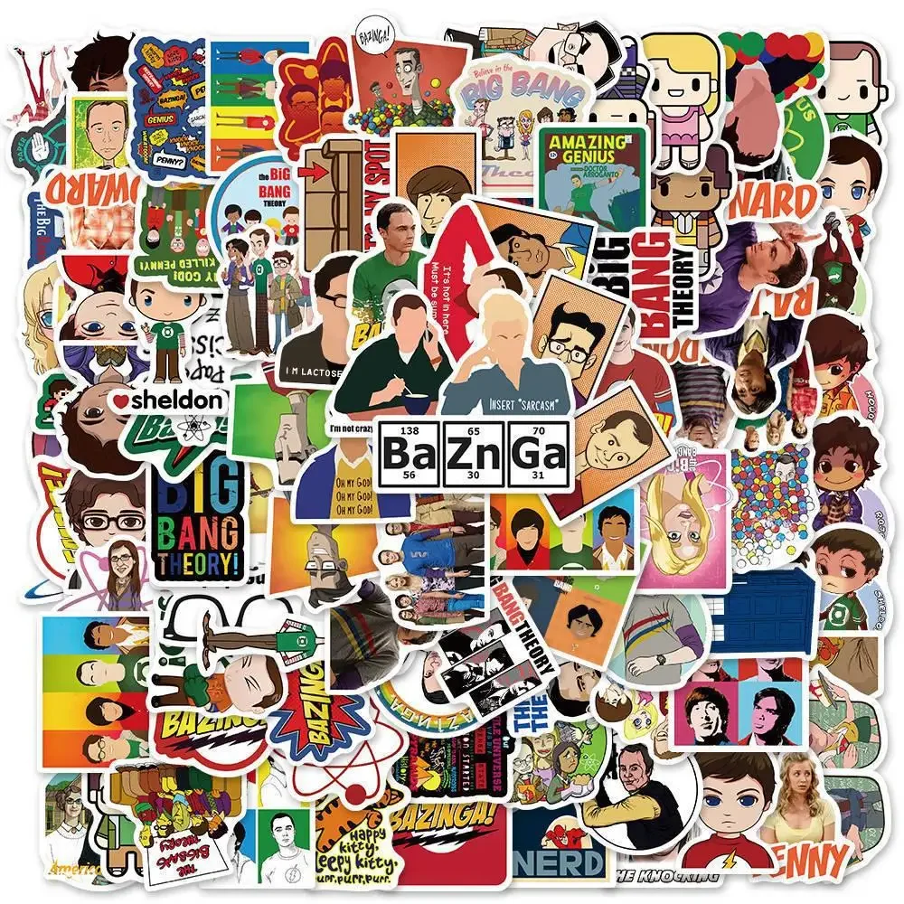 100PCS The Big Bang Theory TV Series Stickers Decal For Luggage Laptop Skateboard Guitar Cup Waterproof Kids Sticker Toys