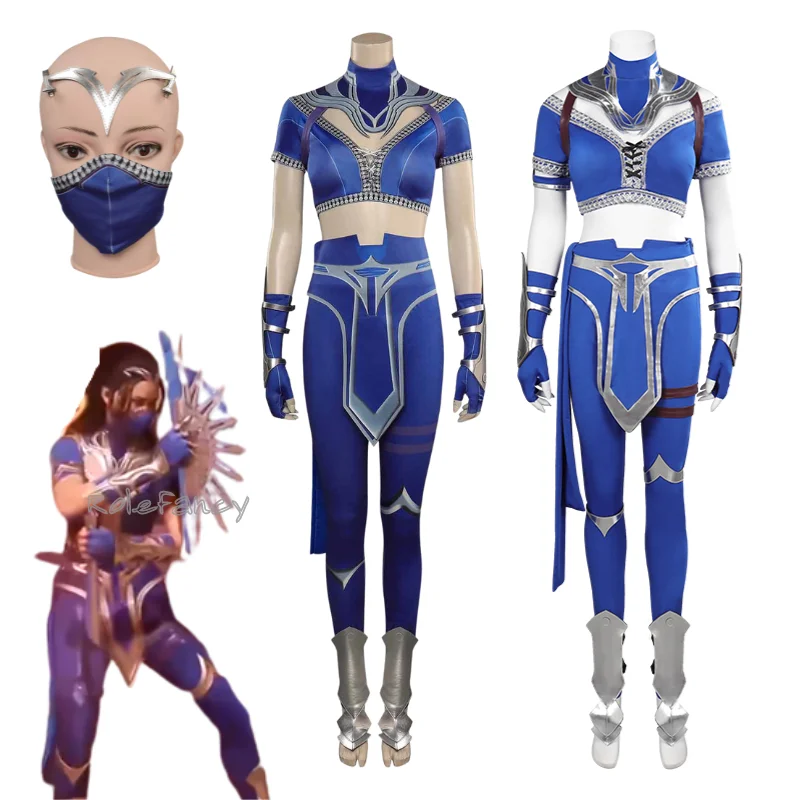 

Mortal Kombat Kitana Cosplay Costume Women Girls Top Pants Outfits Fantasia Roleplaying Halloween Carnival Party Disguise Suit