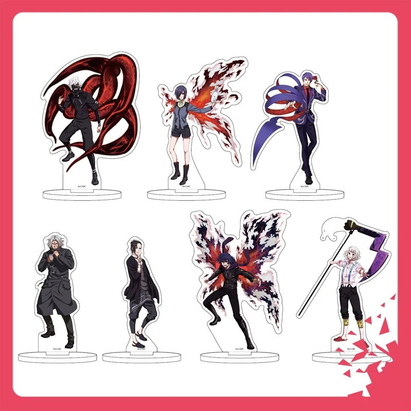 Anime Tokyo Ghoul 15cm Stand Kaneki Ken Touka Kirishima Action Figure Ornament Acrylic Toy Collections Gifts Hobbies Peripherals