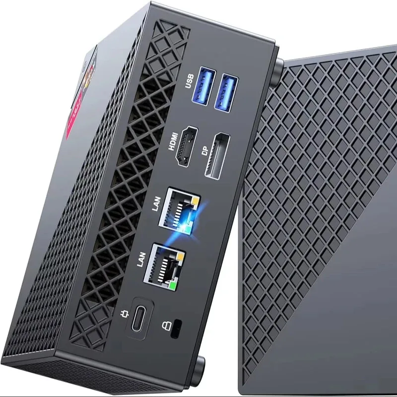 Mini PC AMD Ryzen 5 5500U Mini Tower PC 16GB DDR4 512GB M.2 2280 NVME SSD Mini Desktop Computer Dual Ethernet HDMI/Type-C/Wifi5