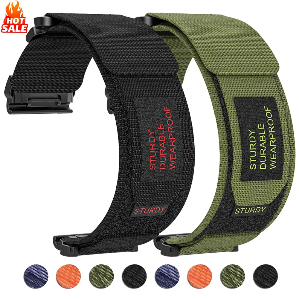 QuickFit 22mm 26mm Nylon Watch Band Strap for Garmin Fenix 8Pro 7X 6X 5X 7 6 5plus/Epix Gen2/Enduro 3 2/Instinct 3 Solar  Straps