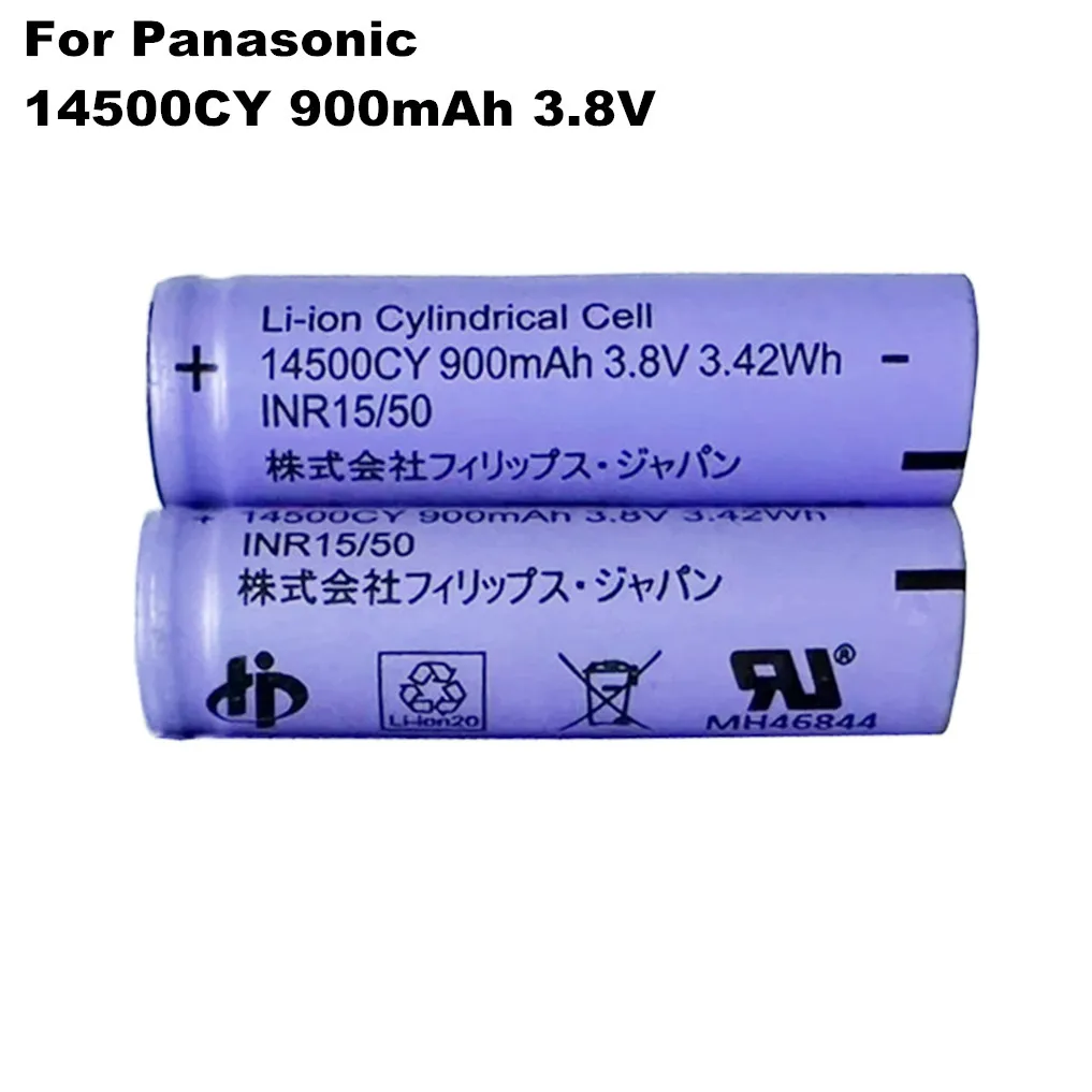 

2Pcs For Panasonic 14500CY 900mAh 3.8V Flat Head Lithium Battery For Braun Oral B Shaver S5 S6 S7 S51 53B 73S 5762 Toothbrush