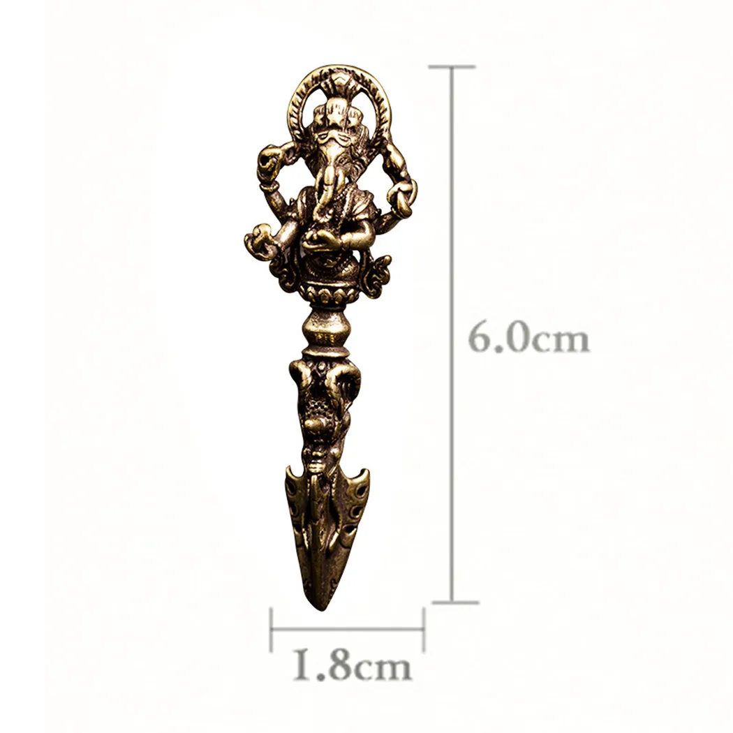 

1pc Elephant God Brass Miniature Home Ornament Figurines Keychain Pendant Office Decoration Craft Miniatures 1.8*6.0*12mm