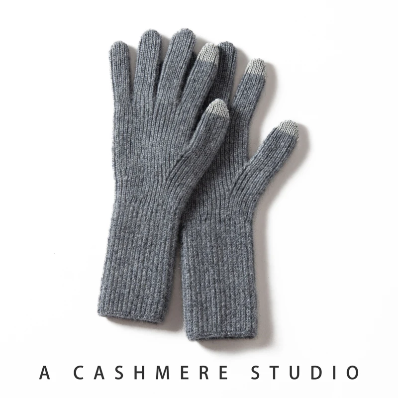 MERRILAMB Herbst Winter Handschuhe Frauen Hohe Qualität Kaschmir Stricken Weiche Warme Touchscreen Fäustlinge Stretch Solide Volle Finger Guantes – Detail 14
