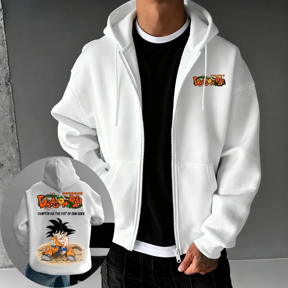 

Dragon Ball мужское и женское пальто на молнии, свитер с капюшоном, куртка с длинными рукавами, сын Гоку, аниме, весенне-осенний свободный классический топ