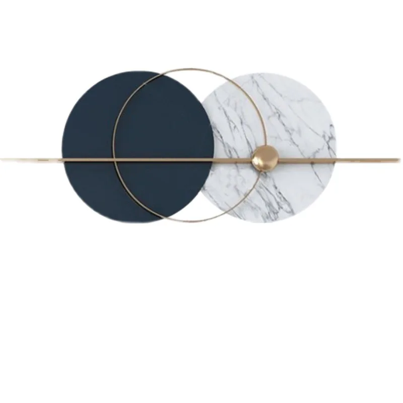 

Wrought iron double round jewelry apartment background wall Nordic marble decorative artwork, entrance three-dimensional decorat