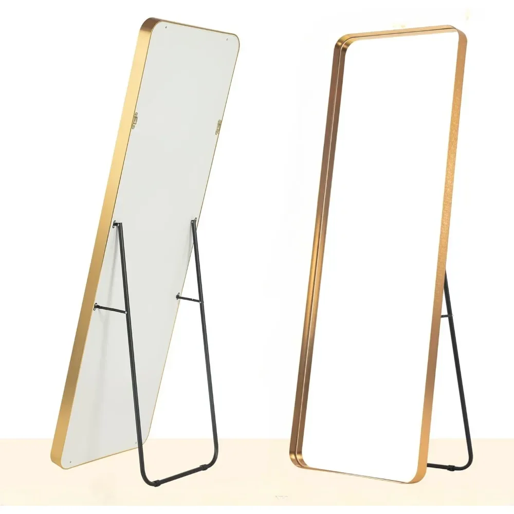 Full Length Mirror, Wall Mirror Aluminum Alloy Thin Frame Hanging or Leaning Against Wall Dressing Mirror Large Rectangle Mirror