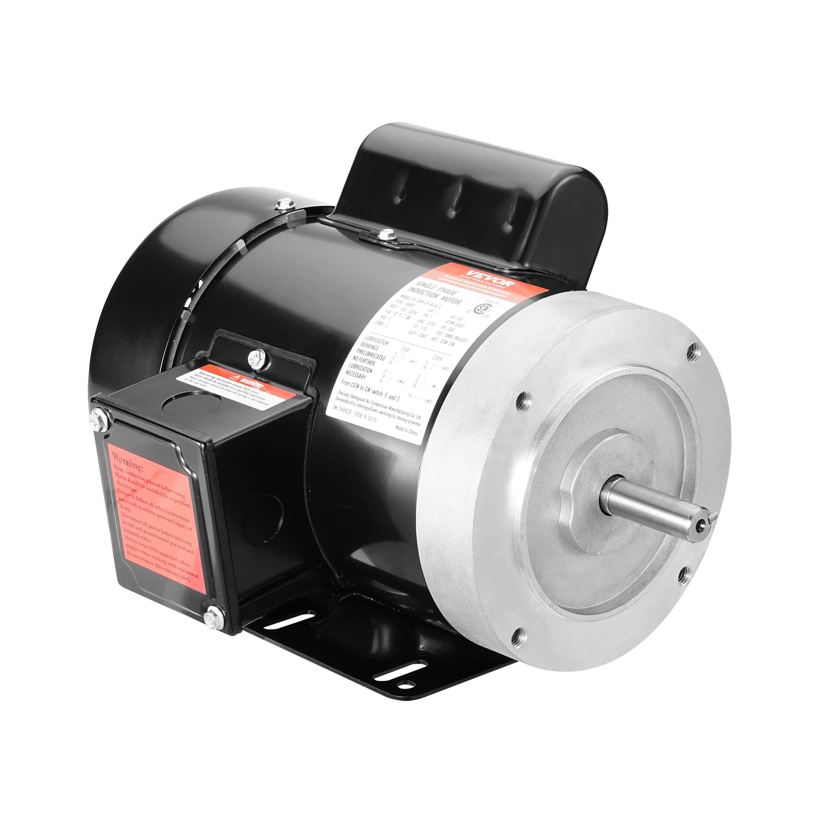 SucceBuy1.5/1 HP Electric Motor 3450rpm AC 115V/230V 56C Frame Air Compressor Motor 5/8\