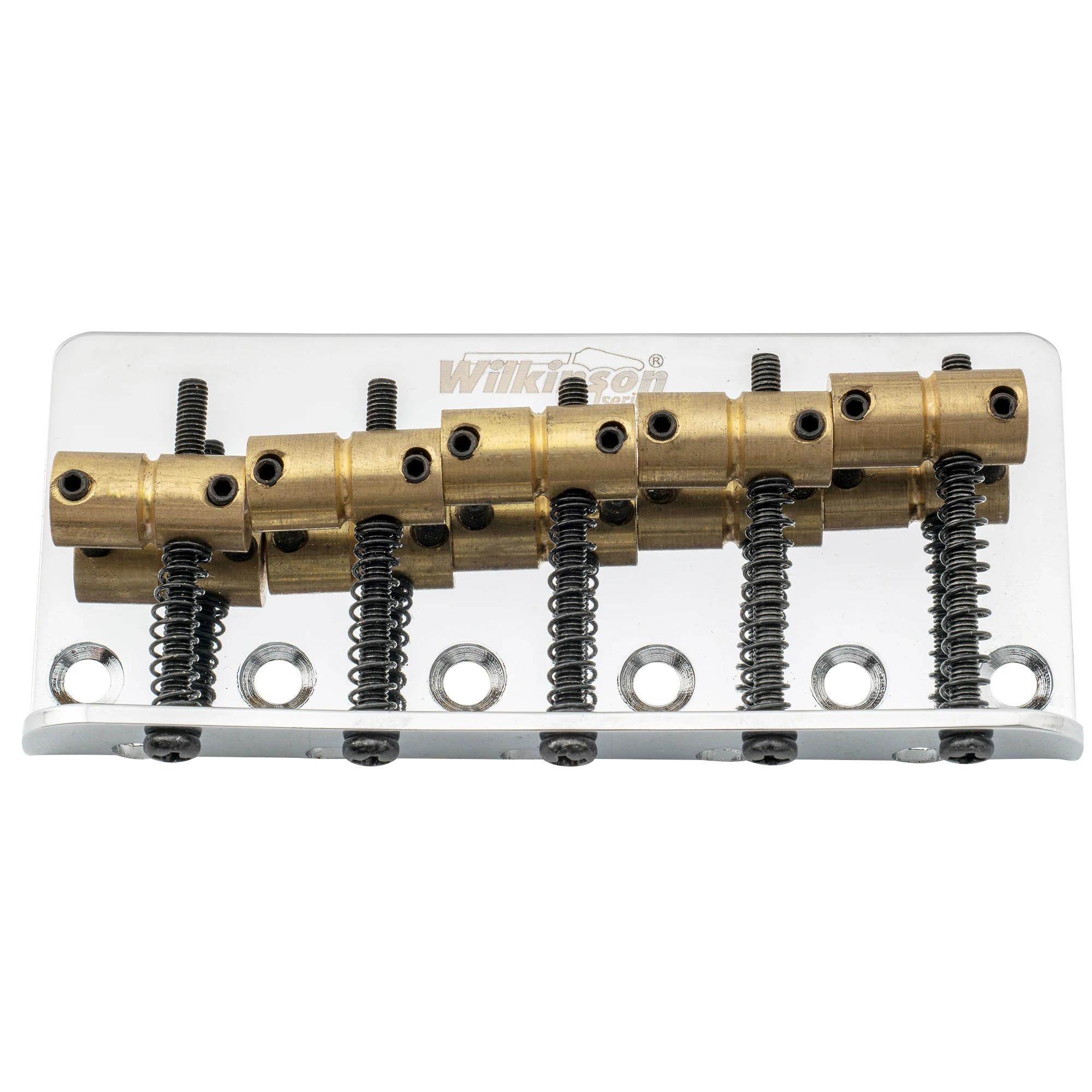 Wilkinson M Series 72mm(2-53/64 Inch) Top-loading 5-String Fixed Bass Bridge for Precision Bass and Jazz Bass, Chrome