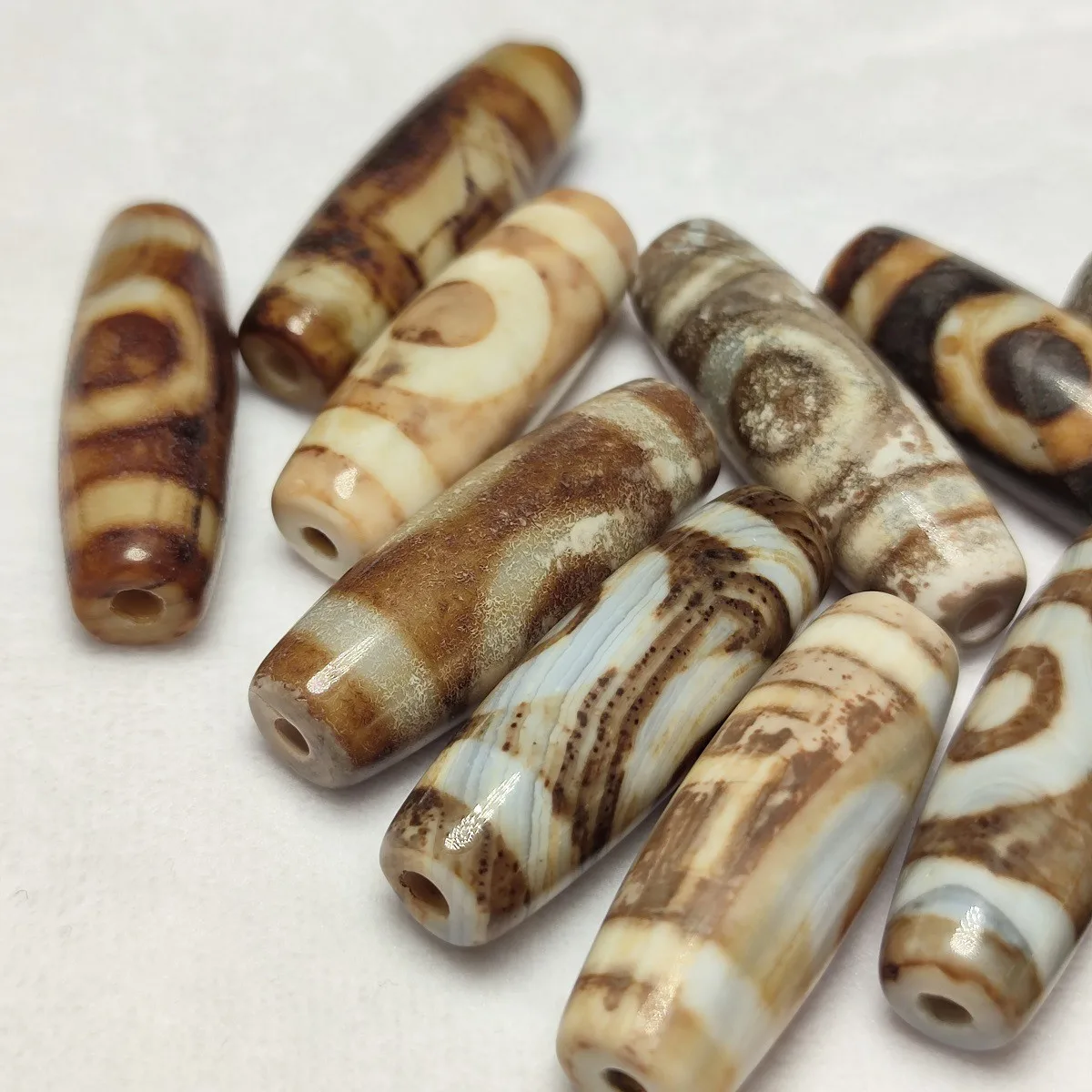 

Tibet Totem Natural Agate Dzi Elephant Male Calcified Tianzhu Men's and Women's Necklace Pendant DIY Accessories 10/pack