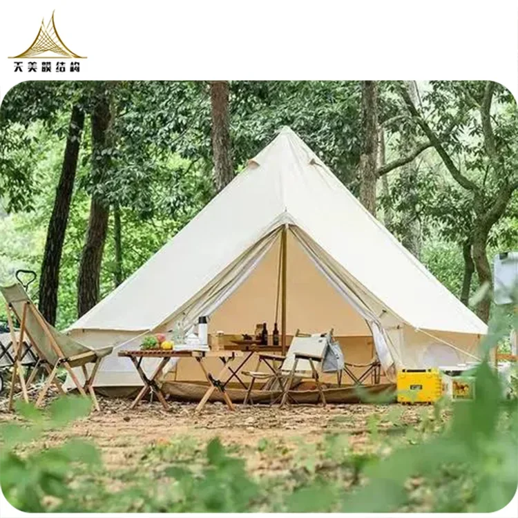 

All Season Outdoor Large Glamping Tent Waterproof 900d Oxford Camping Bell Tent Family Tent For Event