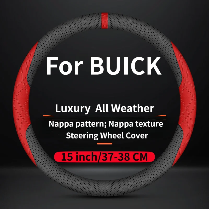37-38cm steering wheel cover suitable for Buick Envision Enclave Envista Regal LaCrosse Cascada Electra E5 two-color splicing