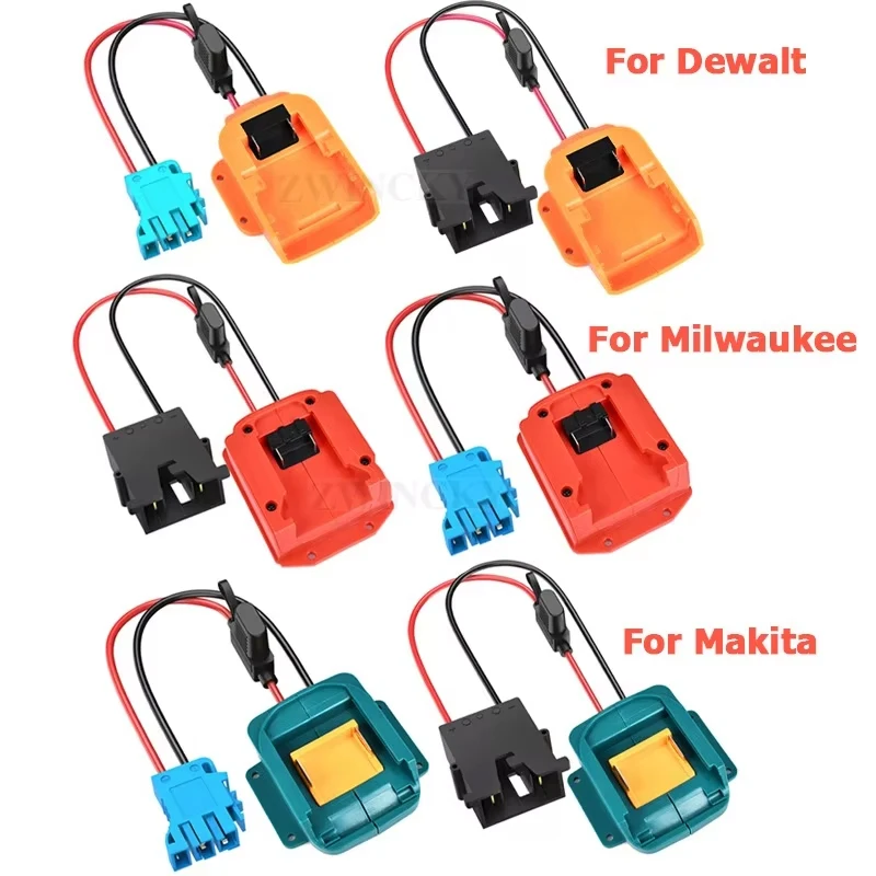 Adaptador Power Wheels para Makita/DeWalt/Milwaukee, batería de iones de litio de 18 V con conector de cable para coche de paseo Peg-Perego Fisher-Price