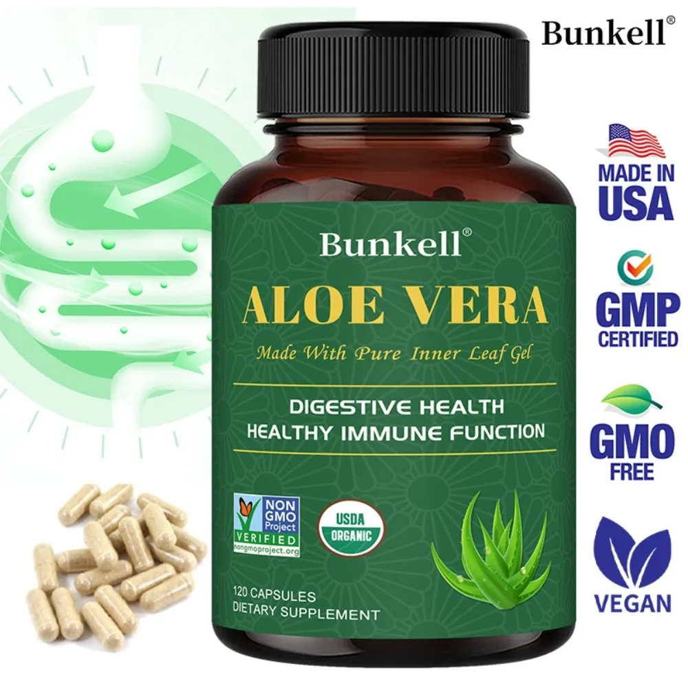 Aloe Vera Capsules - Pure Inner Leaf Gel, Digestive Health and Healthy Immune Function, Non-GMO