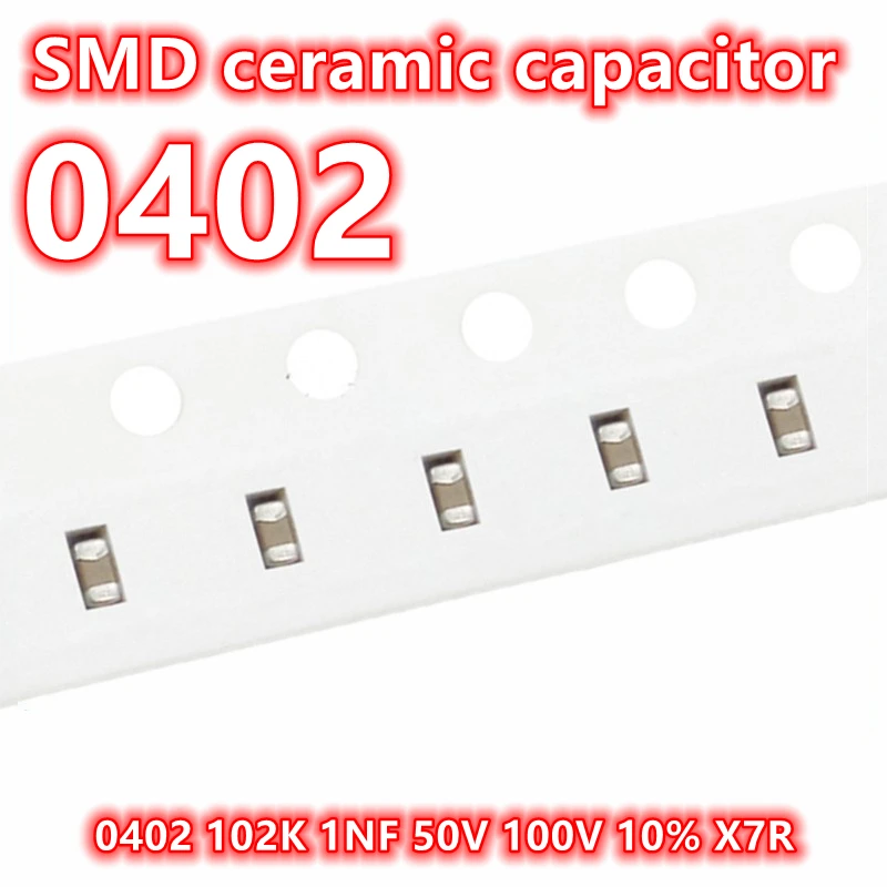 Condensador cerámico Original 100 0402 K 1NF 50V 102 V 100 X7R SMD 10% IC, 1005, piezas