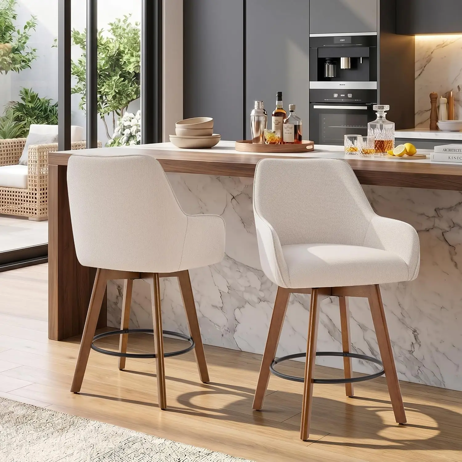 Upholstered Swivel Bar Stools 7