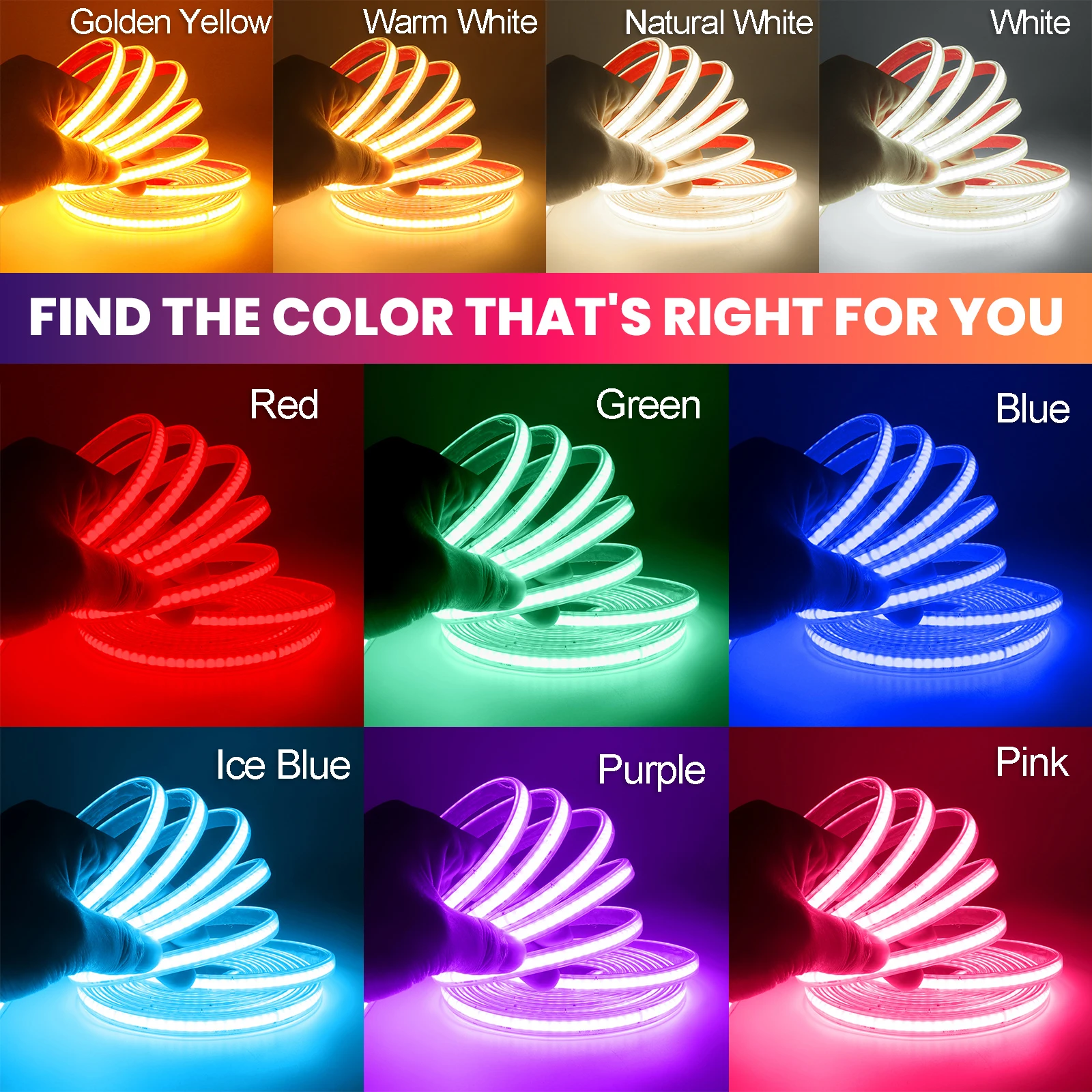220V COB LED Strip Lights with 2Pin No Need Driver 240LEDs High Brightness Waterproof Flexible Tape Linear Lighting Garden Decor