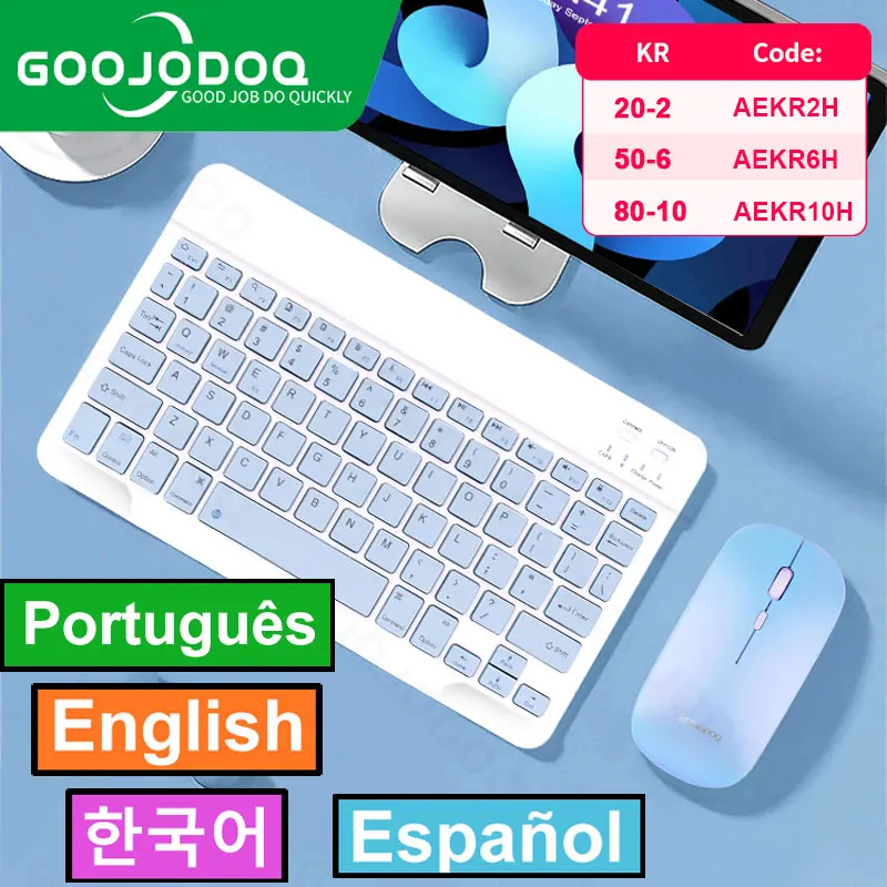 Wireless Keyboard Bluetooth Keyboard and Mouse For iPad Air 5 Pro 12 2021 Tecaldo Bluetooth For Xiaomi Samsung iPad Keyboard