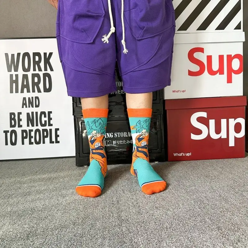 اليابانية الكرتون لعبة دراغون بول جوكو بيكولو متوسطة طول الجوارب المستقيمة أنيمي شخصية فيغيتا جوارب قطنية الصبي هدية عيد ميلاد #5