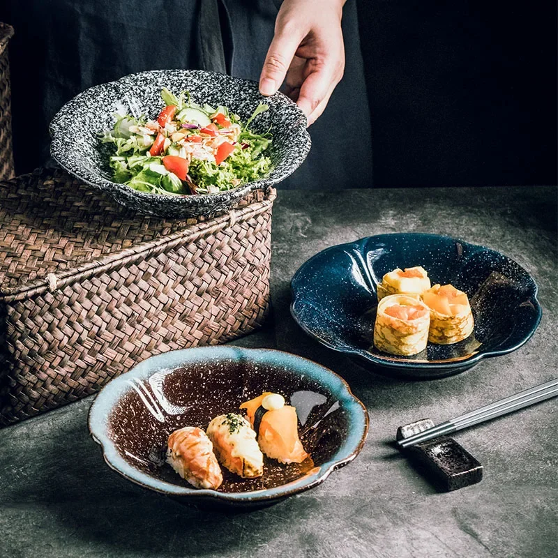 Plato de ensalada de cerámica LingAo-Creative, plato de postre