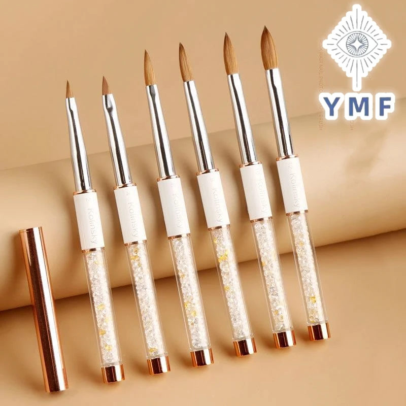 

Acrylic Nail Brush Good Quality Nail Art Mink Brush For Liquid Powder Building Manicure Tool Metal Handle Brush Drawing Tools