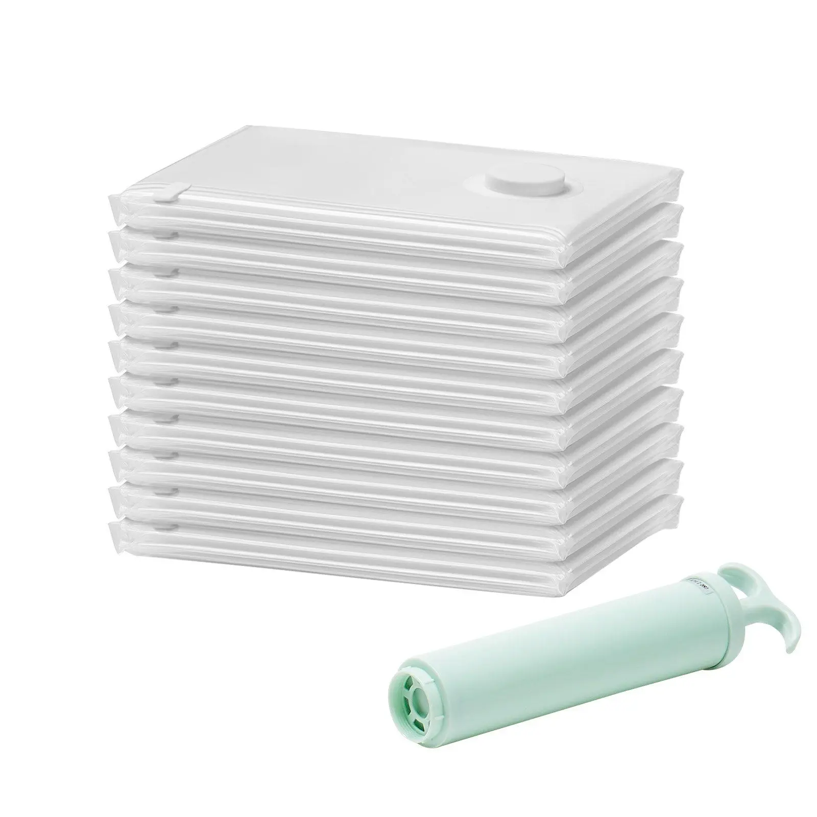 

10 больших вакуумных пакетов для хранения с ручным насосом для одежды, одеял, постельного белья, путешествий