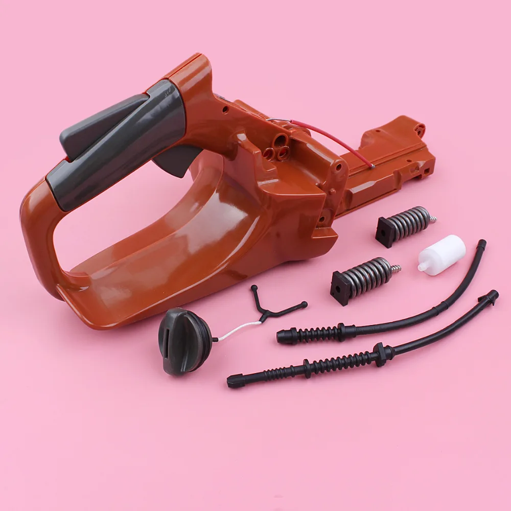 مقبض خلفي خزان الوقود الجمعية ل Husqvarna 445 445E 450 450E بالمنشار غطاء مرشح الوقود عودة خط خرطوم AV العازلة الربيع مجموعة