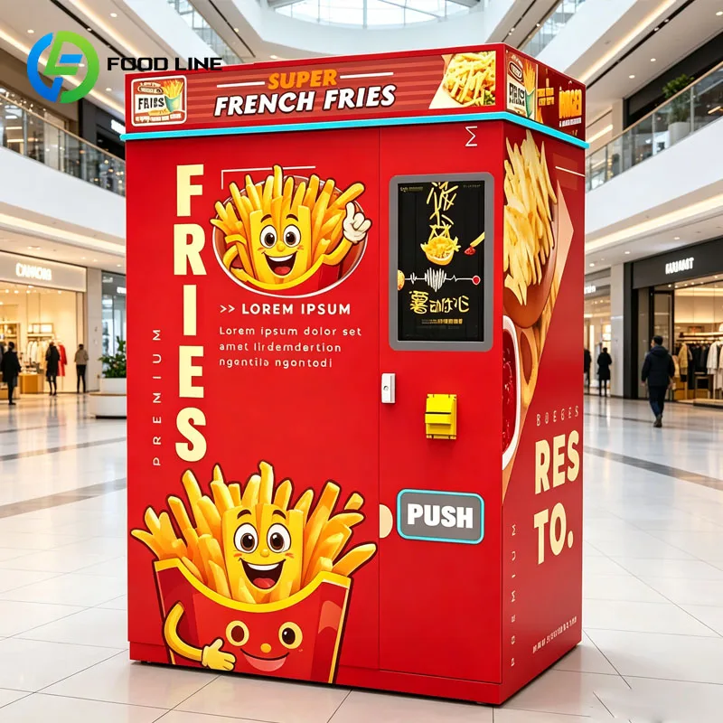 Smart Automatic French Fries Machine Commercial Fries Kiosk Fast Food Robot Potato Fries Scan To Pay Ordering System Customized