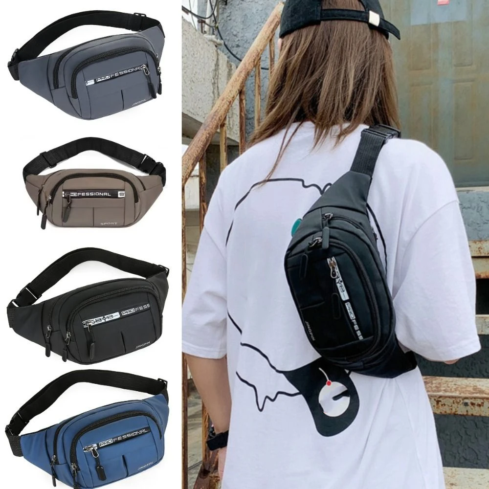 

Multi-function Crossbody Chest Bag Lightweight Waterproof Men Running Waist Bags Wear-resistant Large Capacity