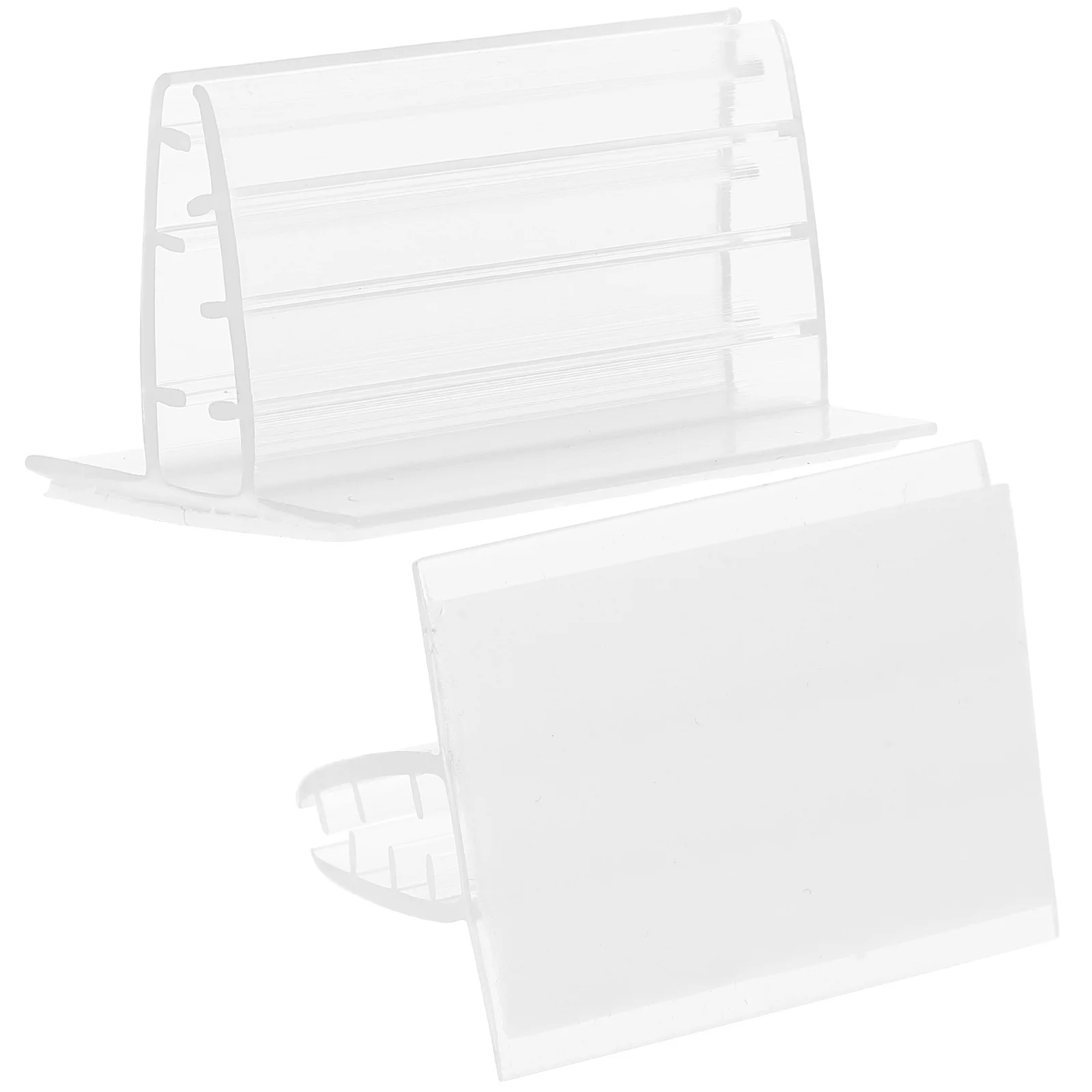 

20pcs PVC Mini Panel Sign Holders 1 97x1 61x1 18inch Self Adhesive Desk Card Photo Display Letter Boards Name Tag Holders Table