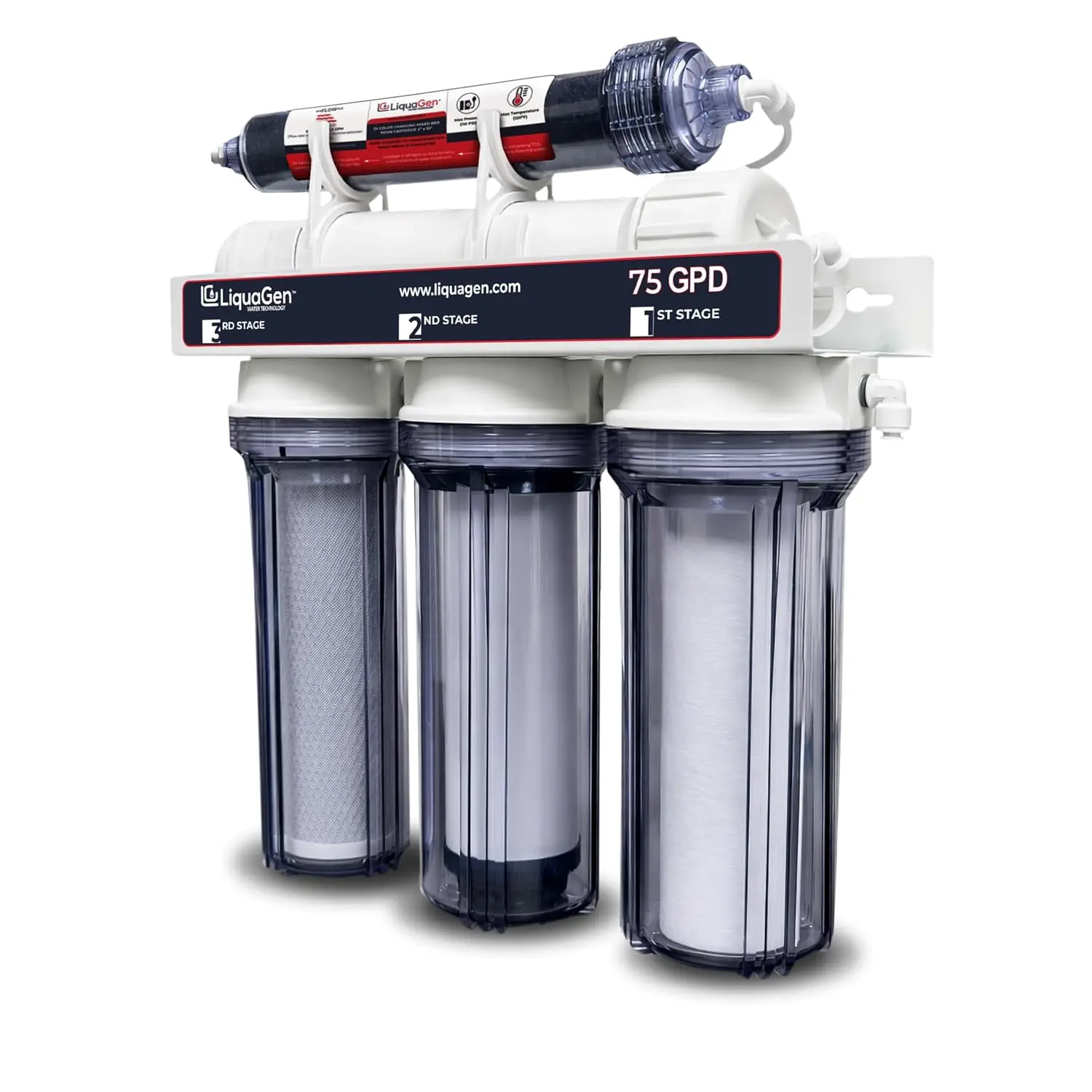 5 Stage Reverse Osmosis & Deionization (RODI) | Aquarium Reef Water Filter System - 75 GPD | Water Purifier for Fish Tank