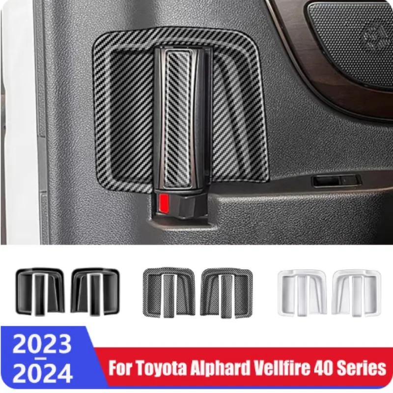 

ABS Carbon For Toyota Alphard Vellfire 40 Series 2023 2024 Middle Row Door Handle Decorative Frame Sticker Interior Accessories