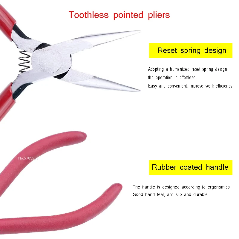 Mini Pliers 5-inch Toothless Pointed Nose Pliers Toothless Jewelry Handmade Bead DIY Jewelry Pliers Handmade Pliers Small Size