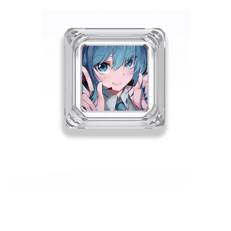 Anime Hatsune Miku Puppe Transparente Tastenkappe für Mechanische Tastatur mit Kreuzanschluss, Personalisierte Cartoon-Tastenkappe