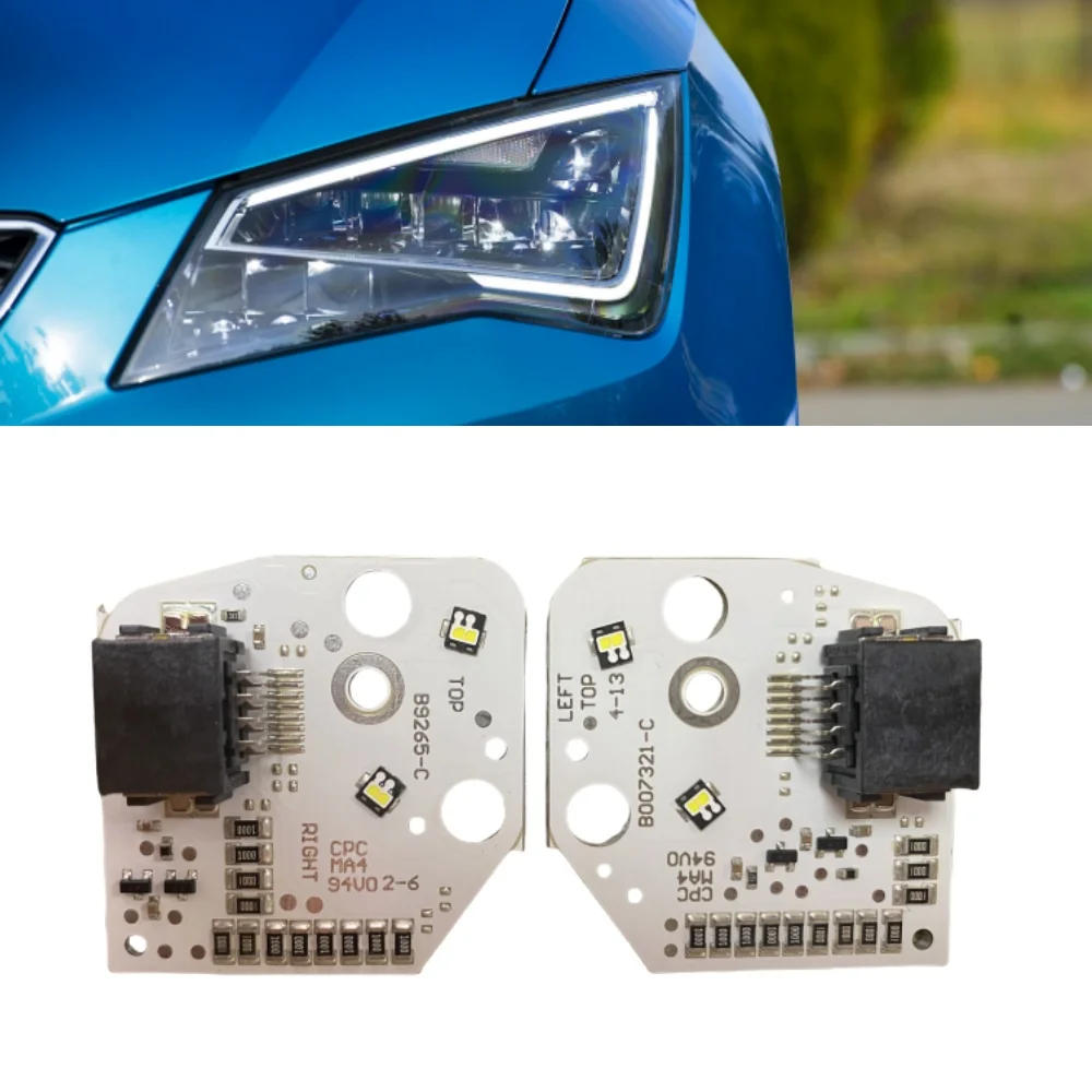 Brightly White DRL LED Board FOR 2013 2014 2015 Seat Leon Daytime Running Light  5F0941475 5F0941476