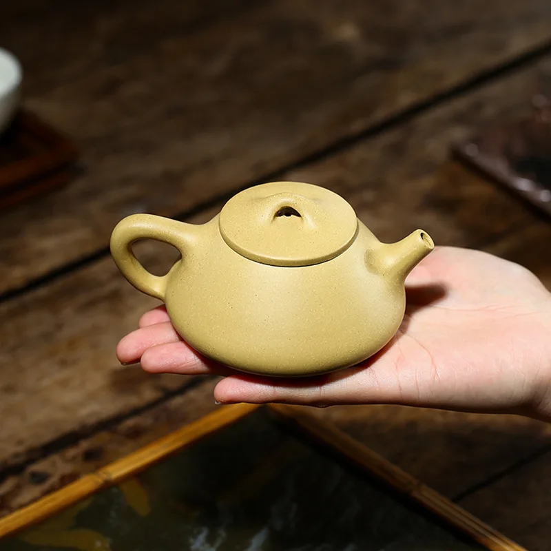 High Quality Ore Handmade Sketch Purple Sand Teapot Tea Set Section Clay Metallurgy Stone Ladle Household Kung Fu