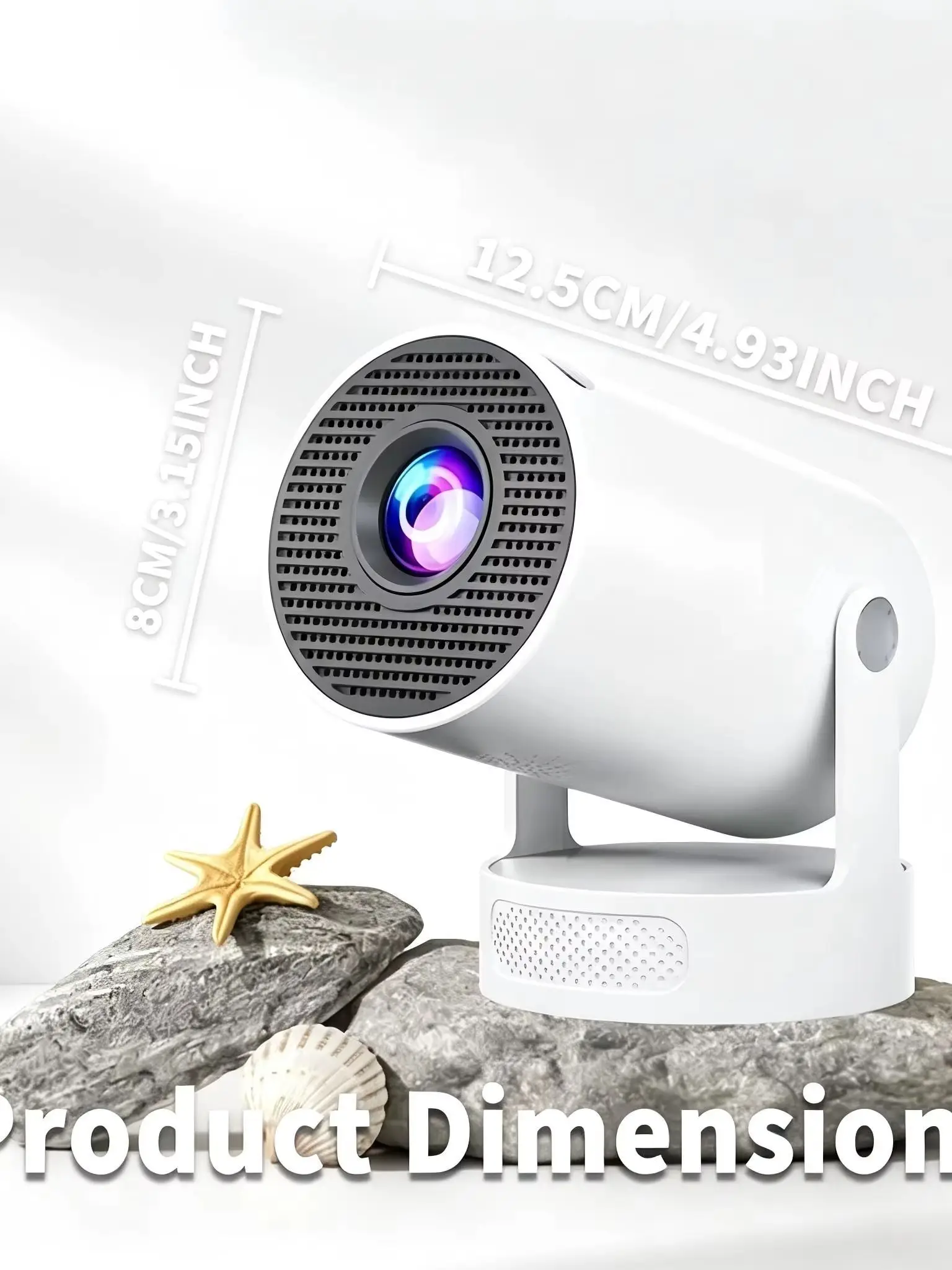 HY300Ultra – inteligentny projektor, przenośny mini projektor z systemem Android 11, wyposażony w WiFi 6 i Bluetooth, 170 ANSI lumenów, obsługujący rozdzielczość 720P i 4K, czterordzeniowy procesor — 2