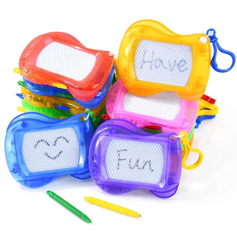 

6 Colors Mini Drawing Board Kid Erasable Doodle Writing Pad Decoration Creative Keychains Drawing Board Toy Birthday Party Favor