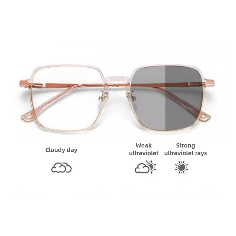 

Stylish Anti Blue Light Blocking Photochromic Reading Glasses Large Frames for Man and Woman Presbyopia Eyewea Plano Eyeglasses