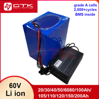 17S 60V 100Ah 200Ah 80Ah 60Ah 50Ah 40Ah 30Ah 120ah 150ah Li ion battery for Two Three wheeled vehicles machinery Solar Golf Cart
