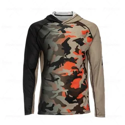 Fishing Clothing Long Sleeve Breathable Jersey UV Protection 50 Men's Fishing Hooded