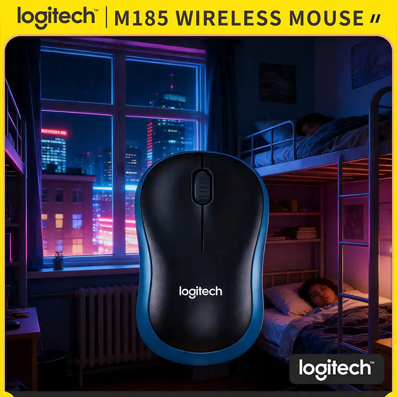

Logitech M185 Wireless Optical Mouse Compact Design Comfortable for All Hand Sizes Long Battery Life