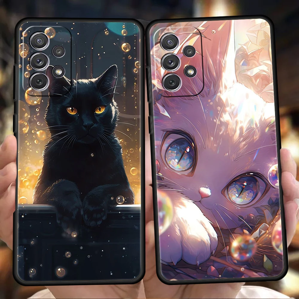 

Cartoon Cat Phone Case for Samsung Galaxy A14 A54 A34 A51 A71 A72 A73 A32 A52 A52S A01 A11 A21S A31 A41 5G Soft Shell Capas Bags