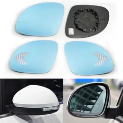 For VW Tiguan 5N Sharan Skoda Yeti 2014-2017 Car Rearview Side Mirror Blue Glass Lens WIth Wide Angle View Anti-glare Heat
