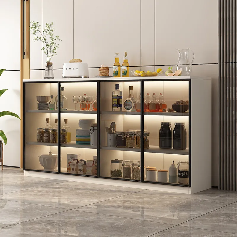 Meuble Bar Commercial Mobile de Luxe pour Restaurant, Salon, Rangement, Vitrine à Whisky et Vin, Meuble Bar à Cocktails