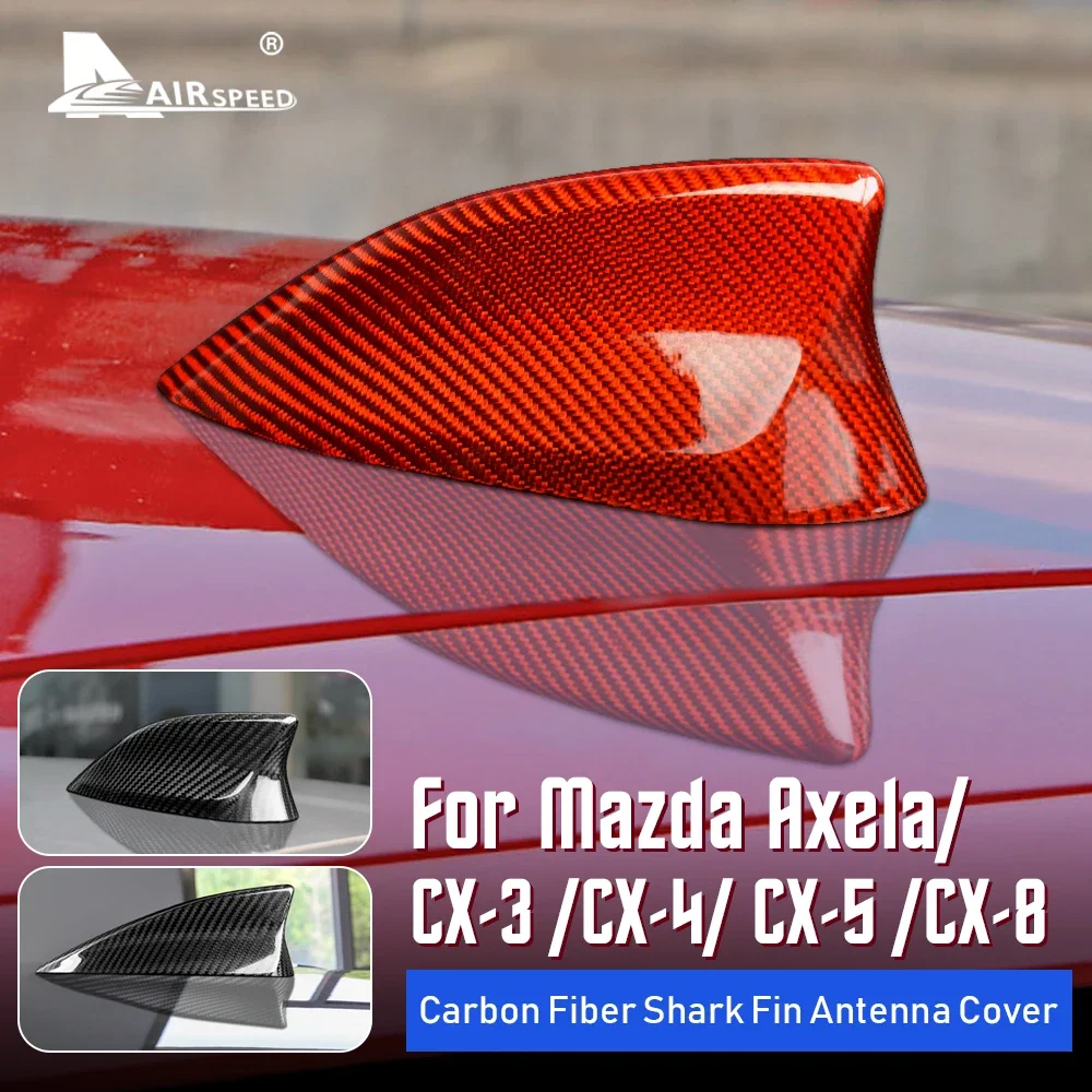 Real Hard Carbon Fiber for Mazda 3 Axela CX-3 CX-4 CX-5 CX-8 Exterior Car Shark Fin Antenna Cover Sticker Trim Accessories