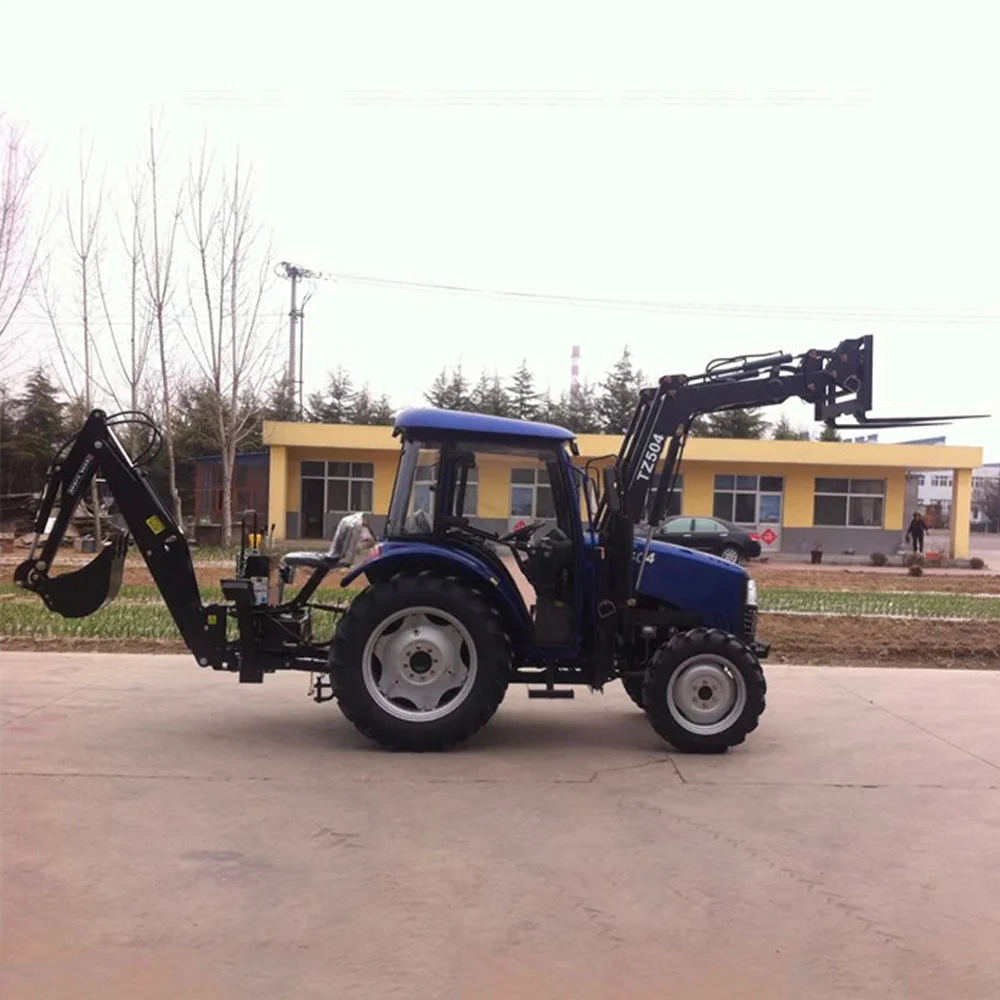 Hot Multipurpose Tractor Front Loader Back Hoe With Cockpit 50 Horsepower